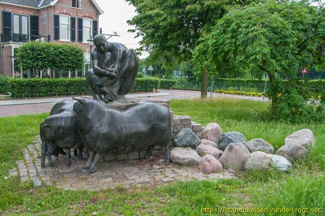 Barneveld -  Schaapherder met vier schapen